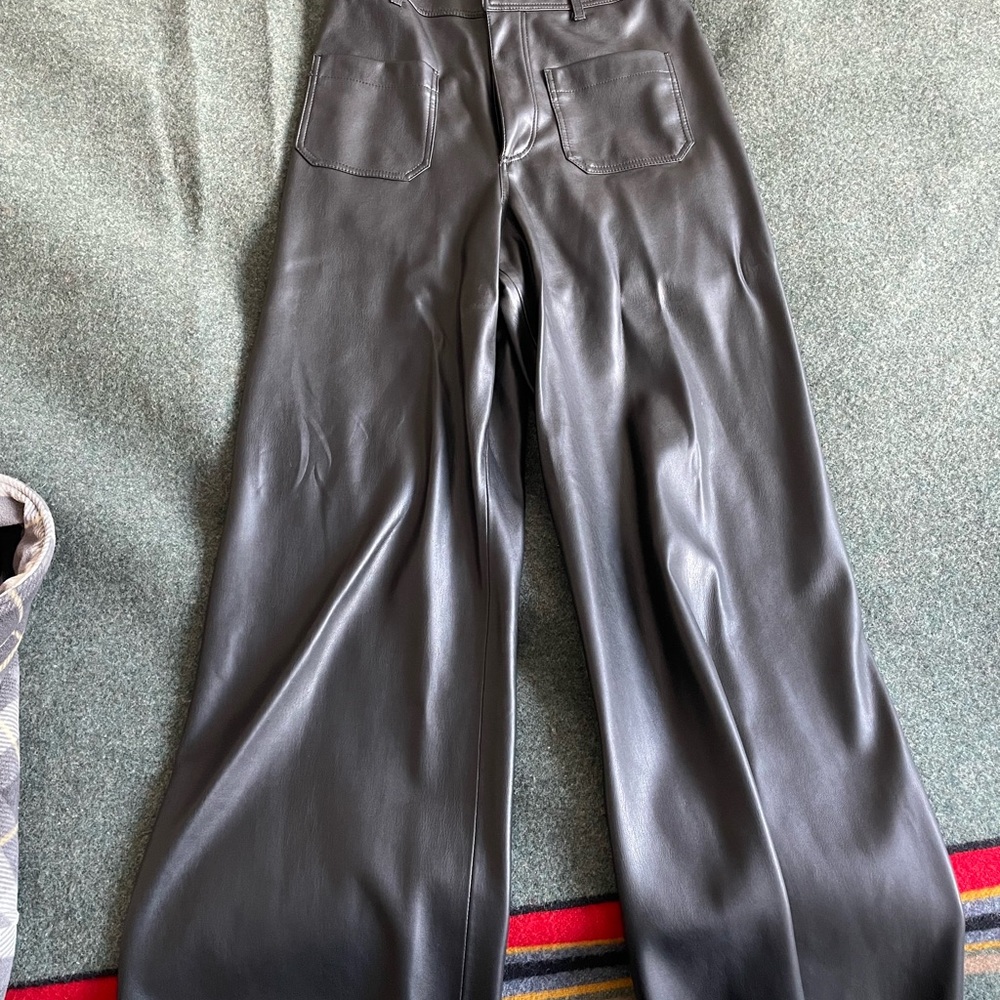 Chic Black Faux Leather Pants